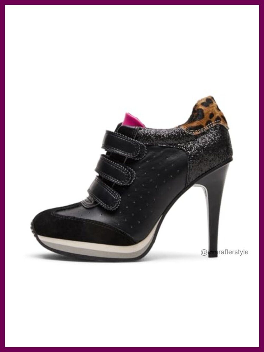 Sneaker Heels Suede Stiletto Platform Comfort Round Toe Hook&Loop Casual